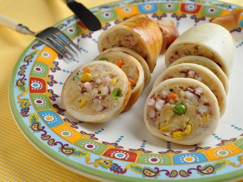 中身たっぷり!いかの詰め焼き